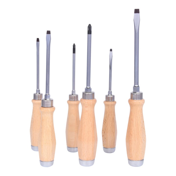 KS Tools ERGOTORQUE WOODmax Schlag-Schraubendreher-Satz, 6-teilig