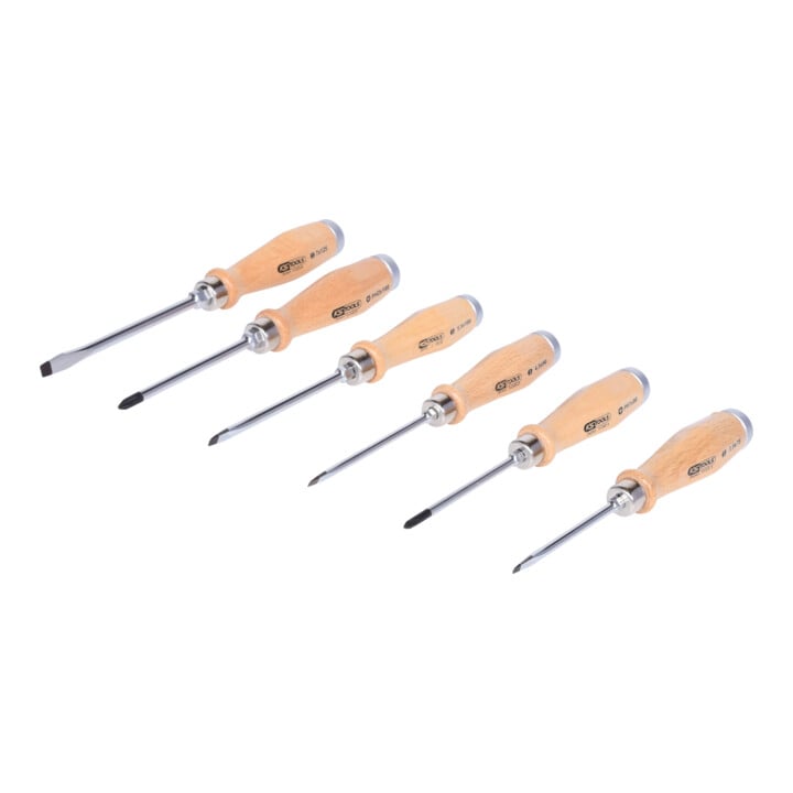 KS Tools ERGOTORQUE WOODmax Schlag-Schraubendreher-Satz, 6-teilig