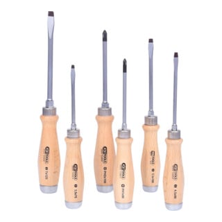 KS Tools ERGOTORQUE WOODmax slagschroevendraaierset, 6 delig