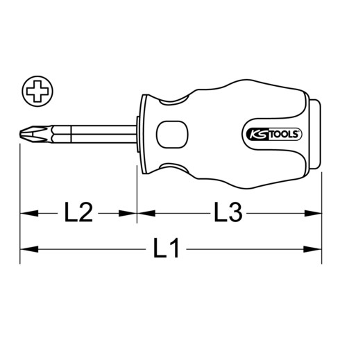 KS Tools ERGOTORQUEmax Schlagkappen-Schraubendreher, PH2, kurze Form