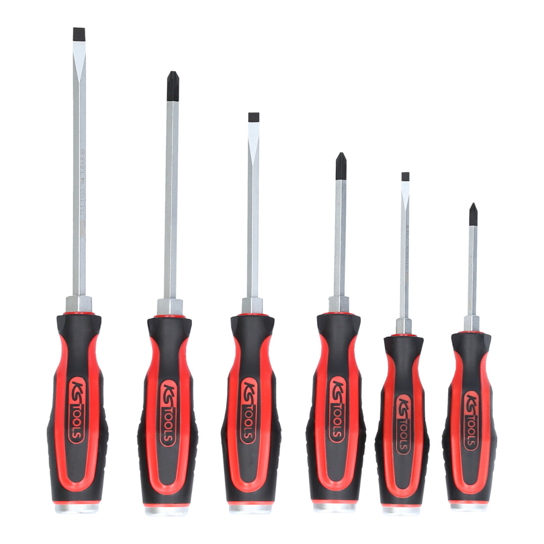KS Tools ERGOTORQUEmax Schlagkappen-Schraubendreher-Satz, 6-teilig Schlitz, PZ