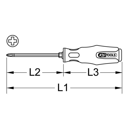 KS Tools ERGOTORQUEmax slagdopschroevendraaier, PH