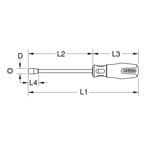 KS Tools ERGOTORQUEplus inbusschroevendraaier, 3-snijdend, M5