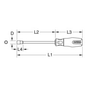 KS Tools ERGOTORQUEplus inbusschroevendraaier, 3-snijdend, M5-4