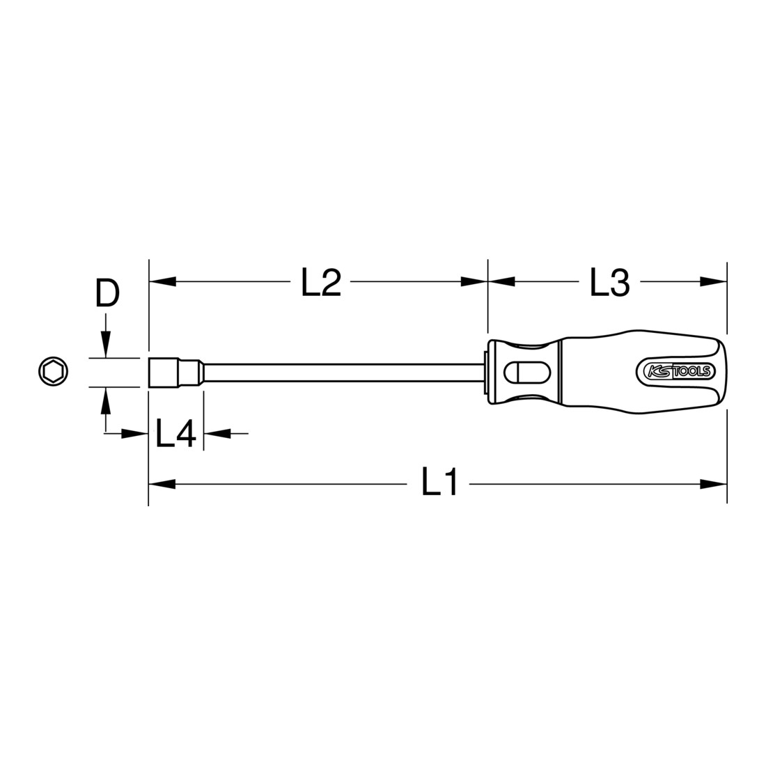 KS Tools ERGOTORQUEplus inbusschroevendraaier, 3-snijdend, M5