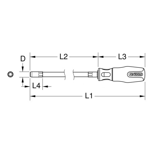 KS Tools ERGOTORQUEplus inbusschroevendraaier lang