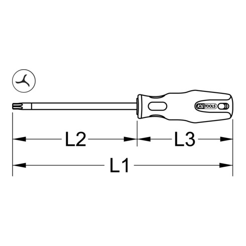 KS Tools ERGOTORQUEplus® schroevendraaier voorTRI-WING schroeven, #4