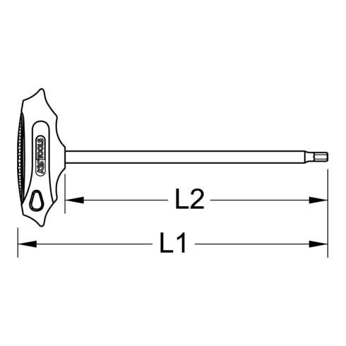 KS Tools ERGOTORQUEplus® T-greep RIBE profiel, extra lang