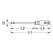 KS Tools ERGOTORQUEplus® Tournevis pour vis à empreinte carrée, #0, 155mm-4