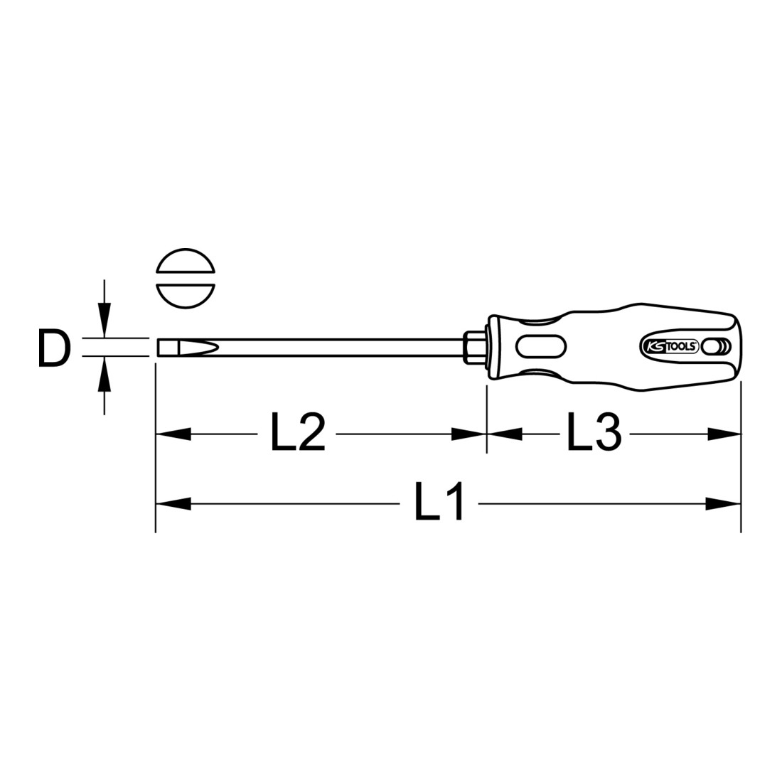KS Tools ERGOTORQUEplus Schlitz-Schraubendreher