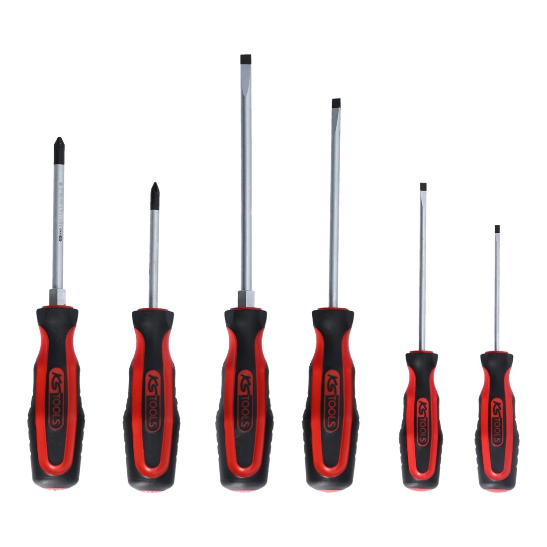 KS Tools ERGOTORQUEplus Schraubendreher-Satz, 6-teilig Schlitz, PZ