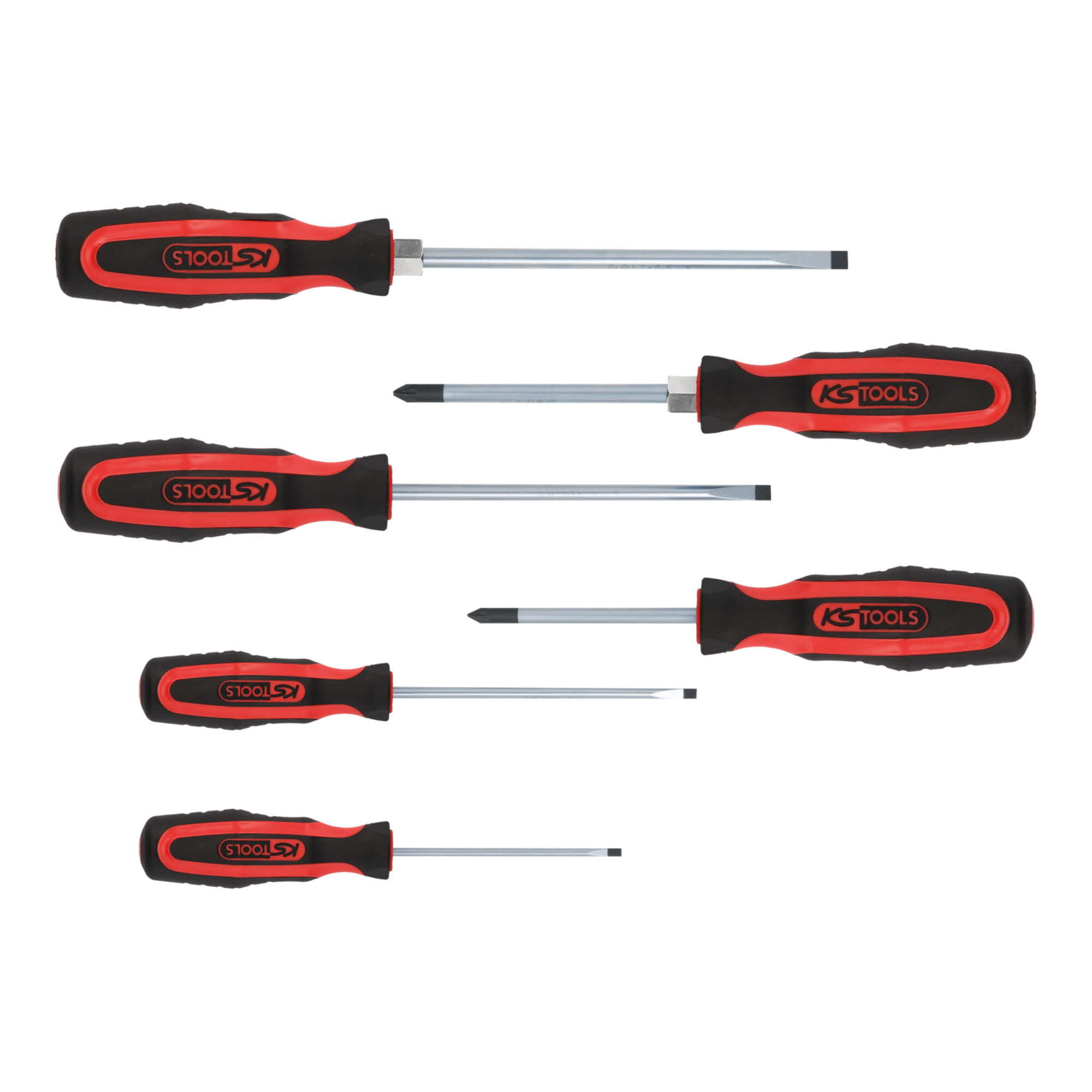 KS Tools ERGOTORQUEplus Schraubendreher-Satz, 6-teilig Schlitz, PZ