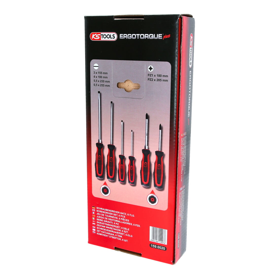 KS Tools ERGOTORQUEplus Schraubendreher-Satz, 6-teilig Schlitz, PZ