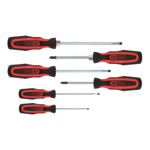 KS Tools ERGOTORQUEplus Schraubendreher-Satz, 6-tlg. Schlitz, PH