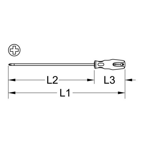 KS Tools ERGOTORQUEplus schroevendraaier, PH2, 405mm