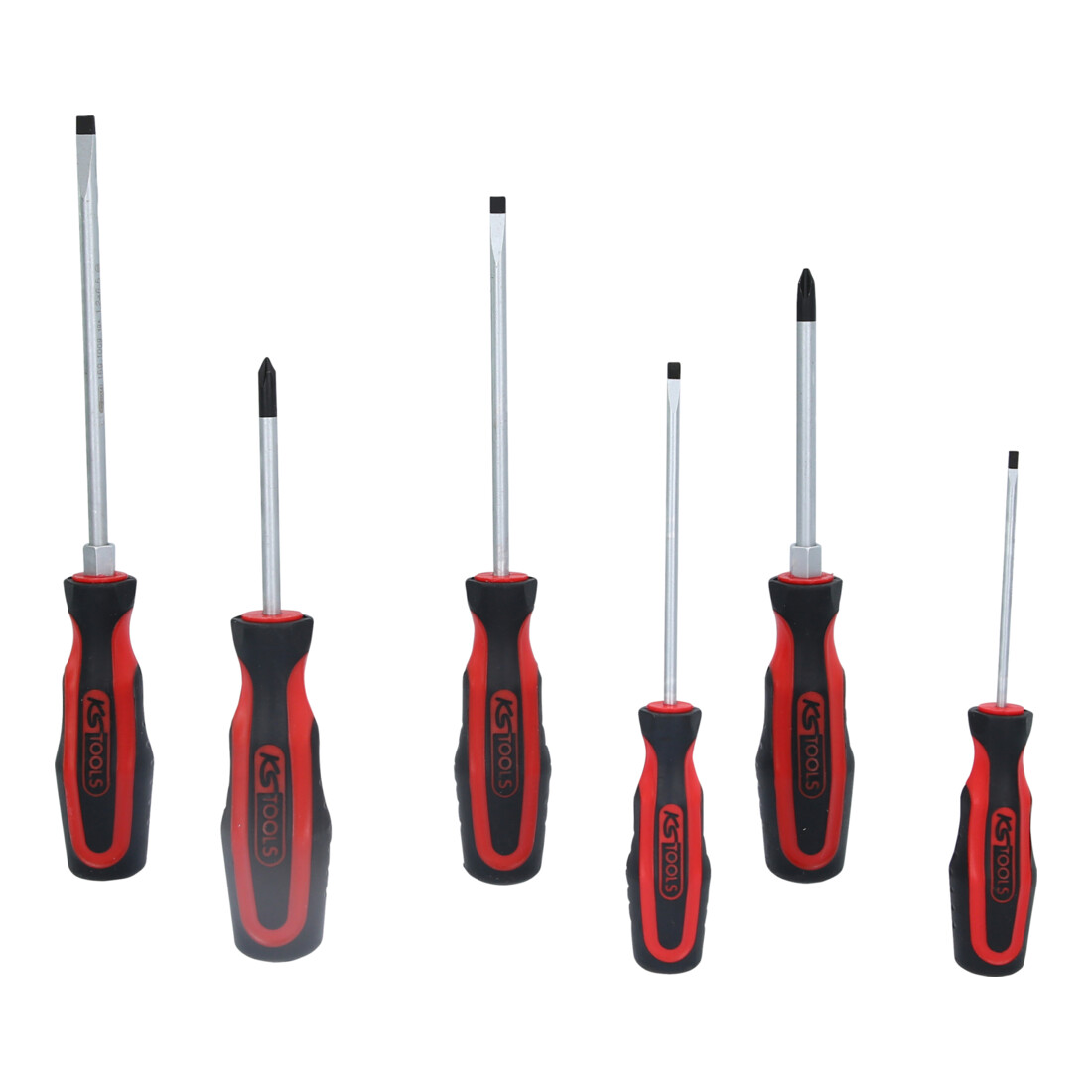KS Tools ERGOTORQUEplus schroevendraaierset, 6 st. met sleuf, PH