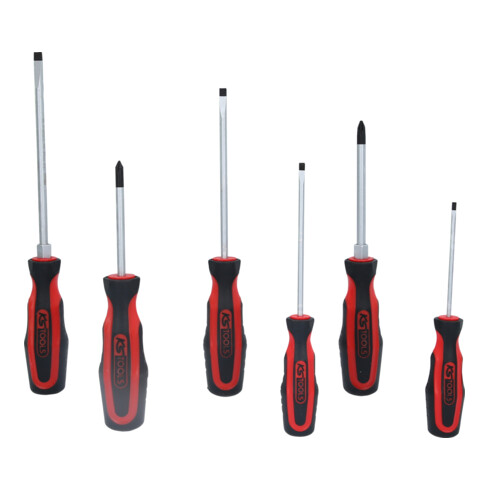 KS Tools ERGOTORQUEplus schroevendraaierset, 6 st. met sleuf, PH