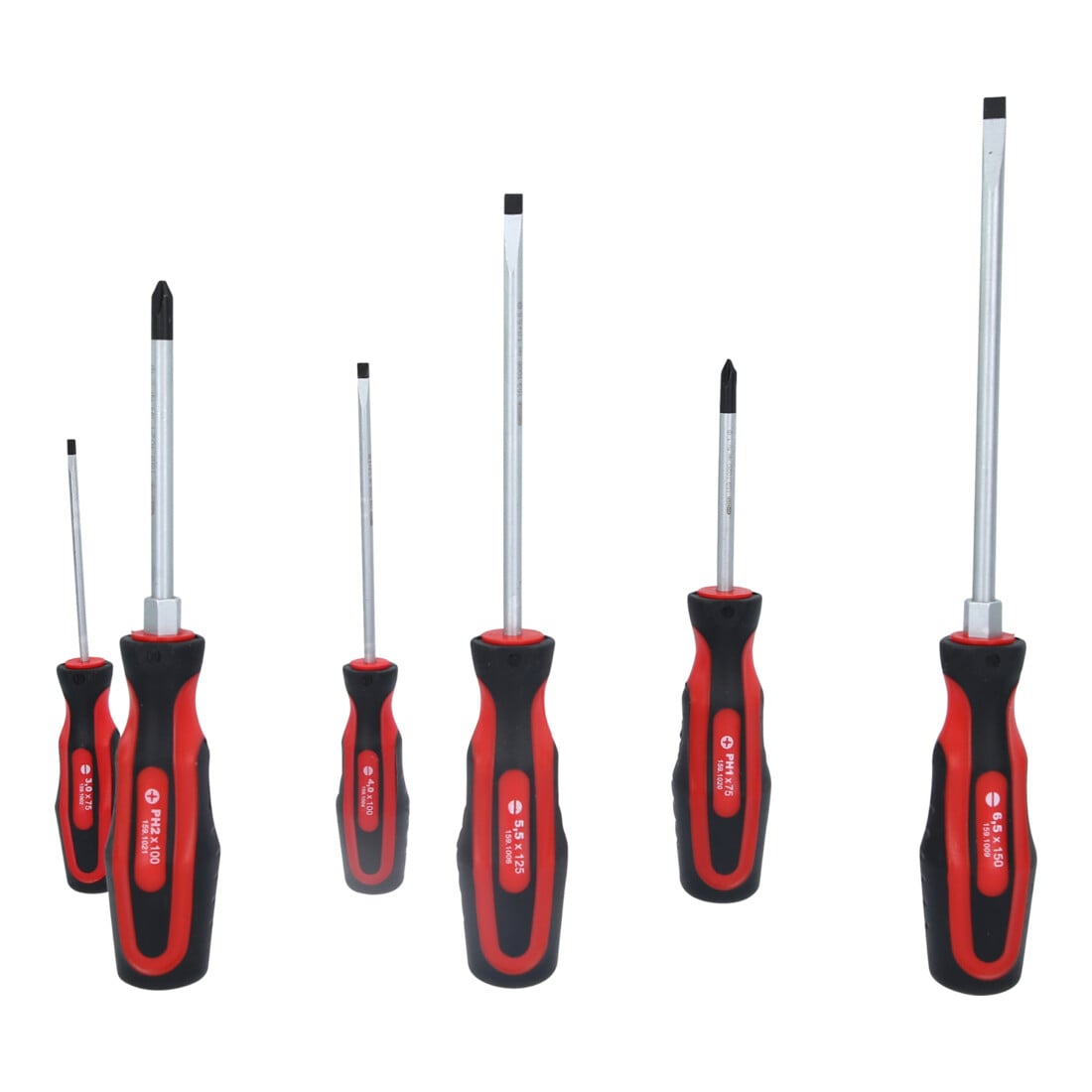 KS Tools ERGOTORQUEplus schroevendraaierset, 6 st. met sleuf, PH