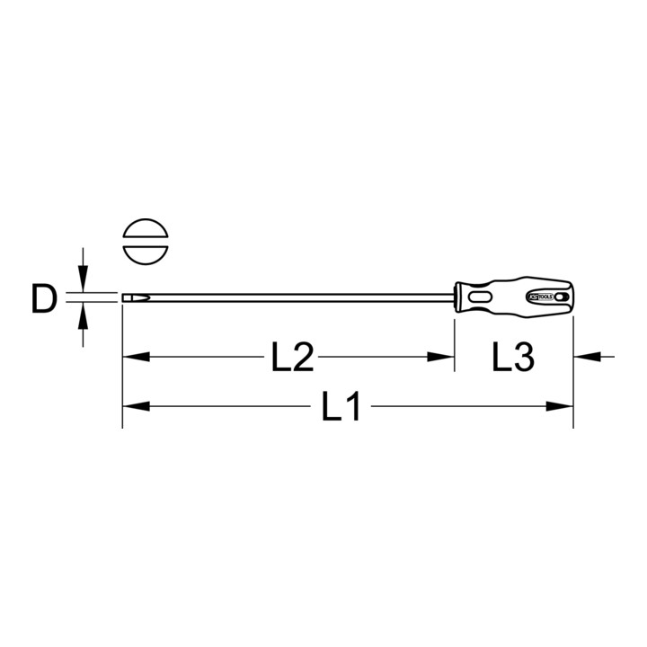 KS Tools ERGOTORQUEplus sleufschroevendraaier, 5,5mm, 405mm lang