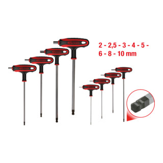 KS Tools ERGOTORQUEplus T-greep inbussleutelset, 8-delig