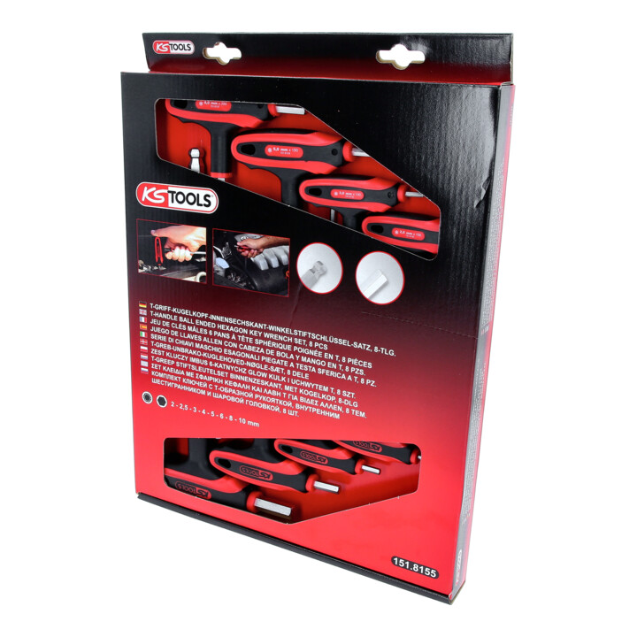 KS Tools ERGOTORQUEplus T-greep inbussleutelset, 8-delig