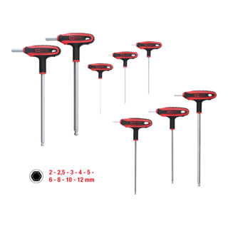 KS Tools ERGOTORQUEplus T-greep inbussleutelset, 9-delig