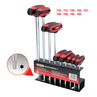 KS Tools ERGOTORQUEplus T-greep TX haakse steeksleutelset, 9-delig