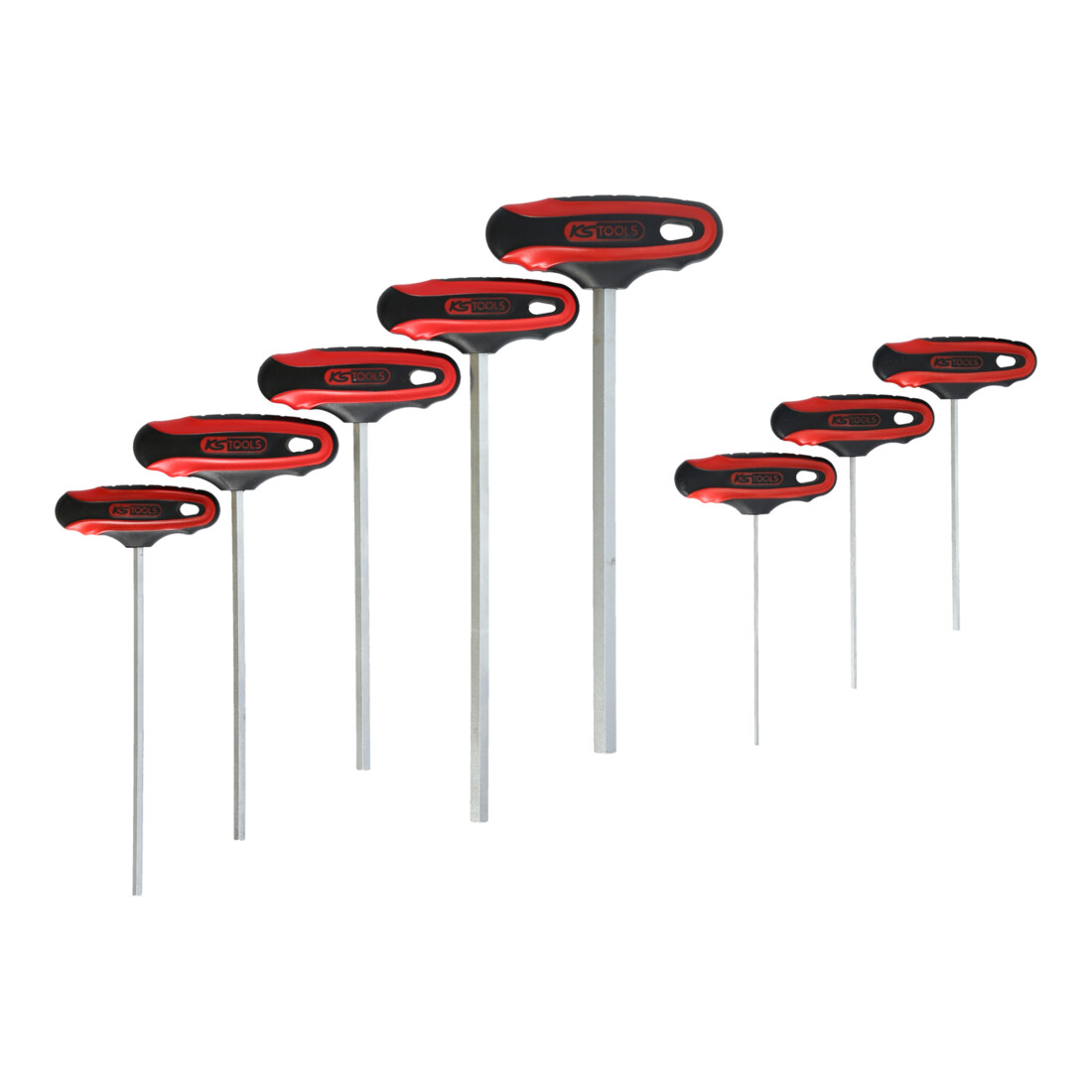 KS Tools ERGOTORQUEplus T-Griff-Innensechskant-Schlüssel-Satz, 8-teilig