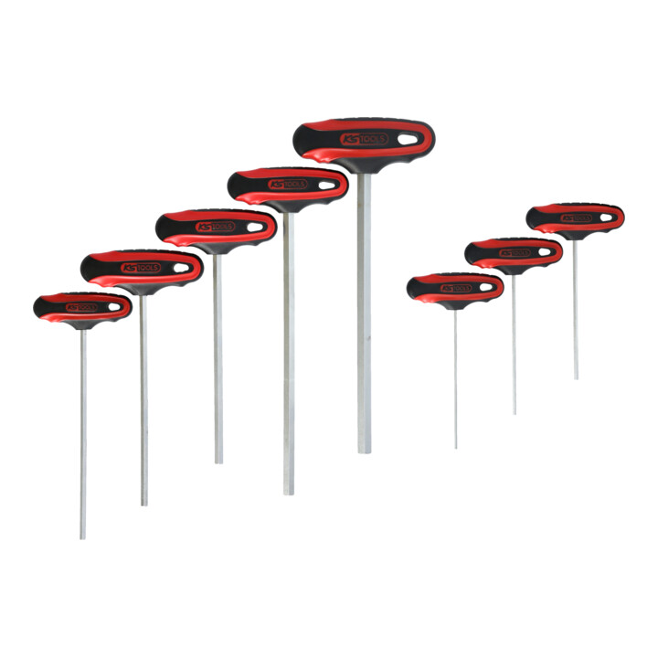 KS Tools ERGOTORQUEplus T-Griff-Innensechskant-Schlüssel-Satz, 8-teilig