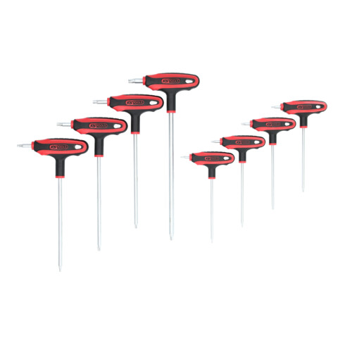 KS Tools ERGOTORQUEplus T-Griff-TX-Winkelstiftschlüssel-Satz, 8-teiligBohrung