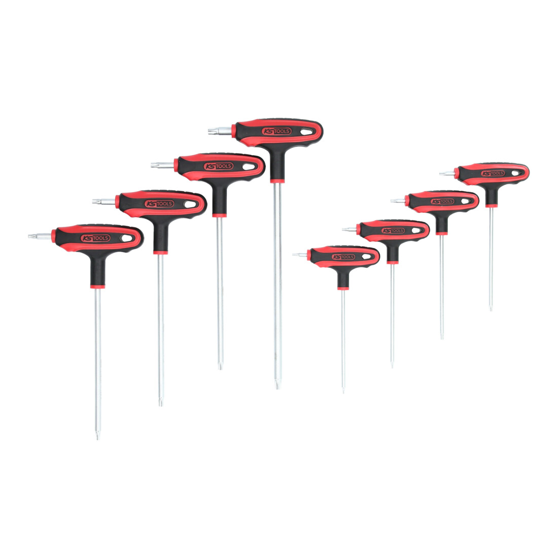 KS Tools ERGOTORQUEplus T-Handle TX-Angled socket wrench set, 8 piecesHole