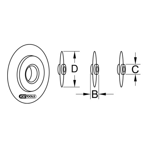 KS Tools Ersatzschneidrad für Rohrabschneider, Metall, Ø 18,2 x 6,2mm