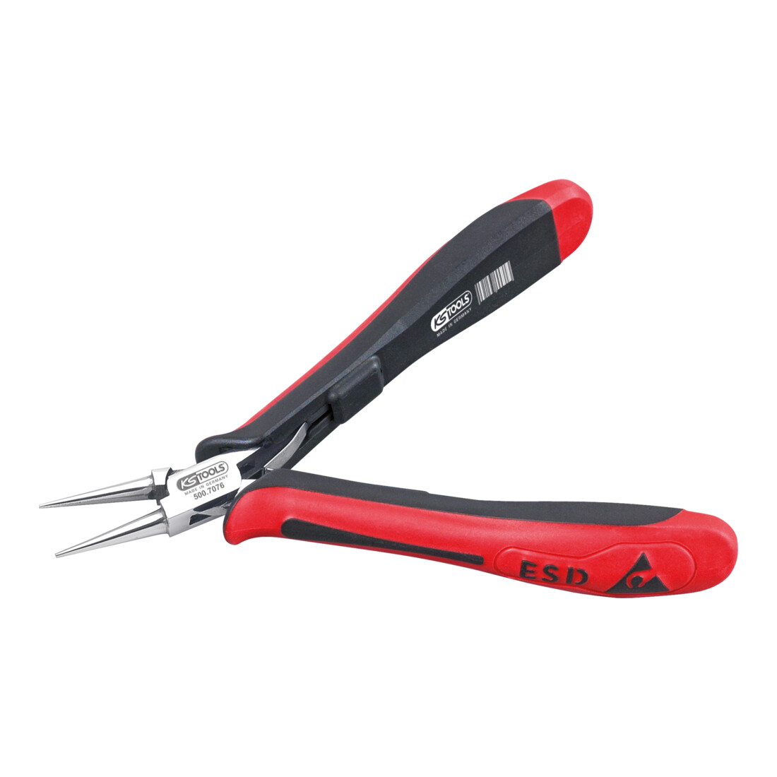 KS Tools ESD Rundzange, gerade, ohne Hieb, 130mm