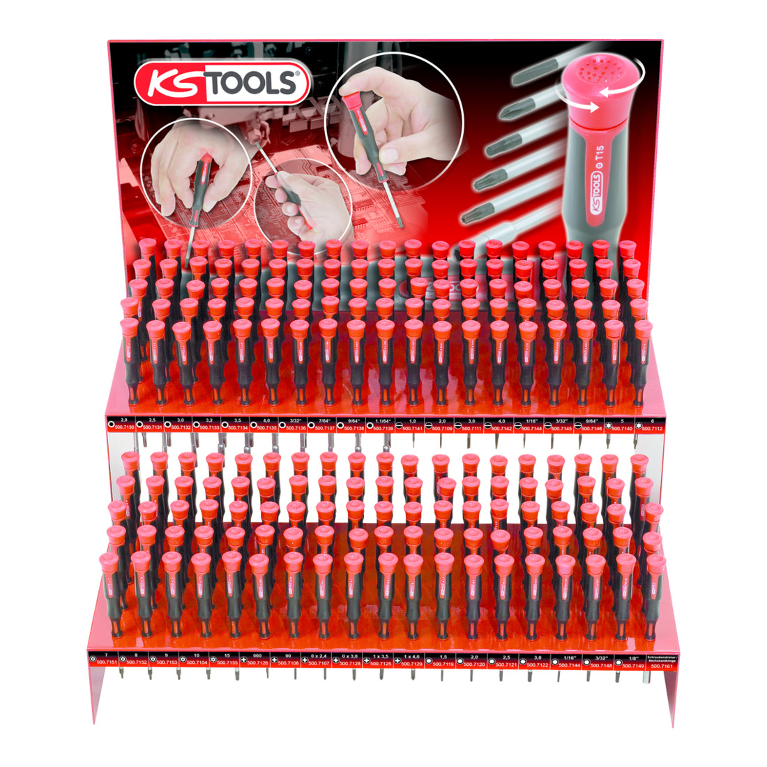 KS Tools Espositore per cacciaviti meccanici di precisione, 190pz.