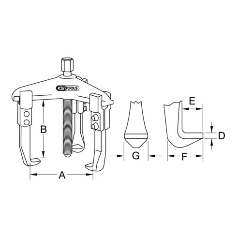 KS Tools Estrattore a serraggio rapido a 3 bracci