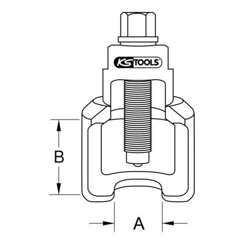 KS Tools Estrattore del giunto sferico VIBRO-IMPACT con finestra
