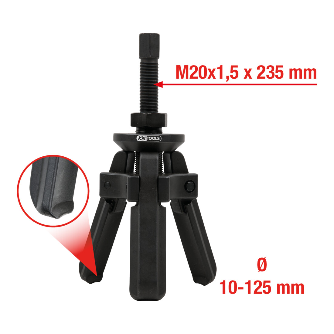 KS Tools Estrattore di anelli per cuscinetti a 3 bracci, con cono di bloccaggio