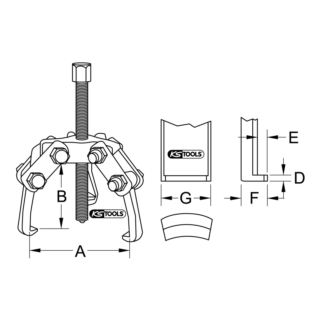 KS Tools Estrattore per morsetti a 3 bracci