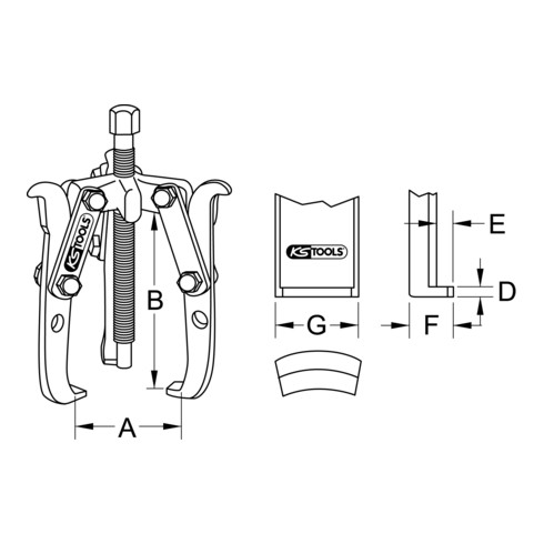 KS Tools Estrattore universale a 2 e 3 braccia