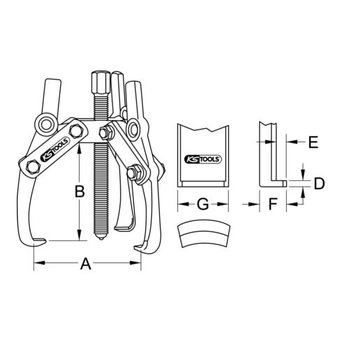 KS Tools Estrattore universale a 3 bracci