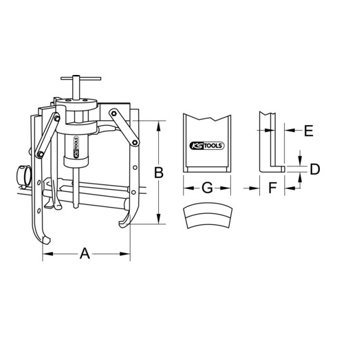 KS Tools Estrattore universale a 3 bracci