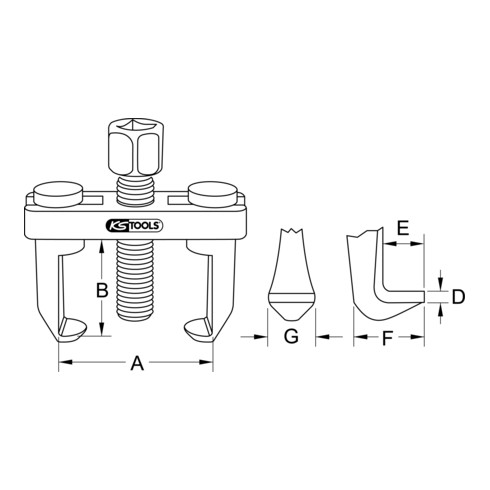 KS Tools Estrattore universale bracci tergicristallo, a 2 bracci