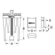 KS Tools Estrattore universale del volante a 2 bracci per auto, 90mm-4