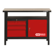 KS Tools Etabli d'atelier 1 porte + 3 tiroirs 840x1200x600mm-2