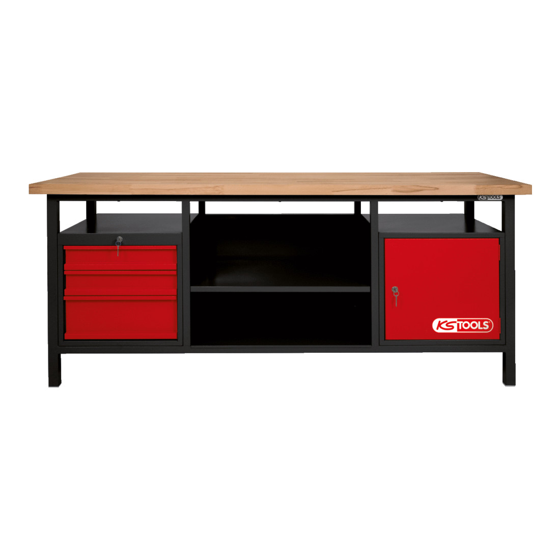 KS Tools Etabli d'atelier 1 porte + 3 tiroirs 840x2000x680mm