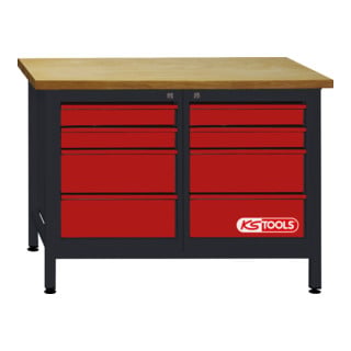 KS Tools Etabli d'atelier 8 tiroirs 840x1200x600mm