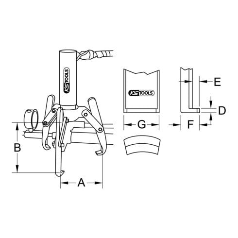 KS Tools extracteur universel 3 bras, profondeur de serrage 250 mm