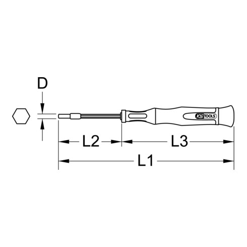 KS Tools Feinmechanik-Schraubendreher Außensechskant, Zoll