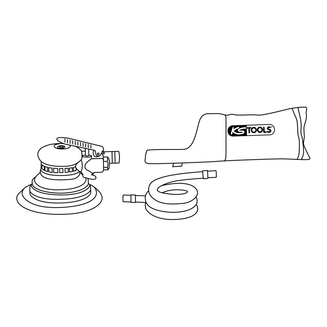 KS Tools Feinschliff-Exzenterschleifer mit Staubabsaugung