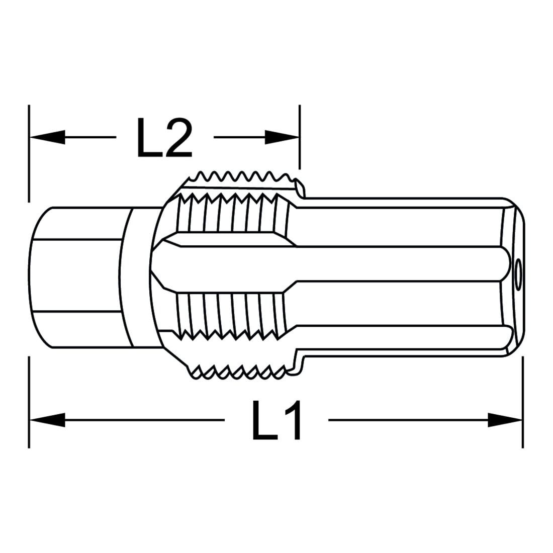 KS Tools Filettatrice con perno di guida per sonde lambda, M18x1,5